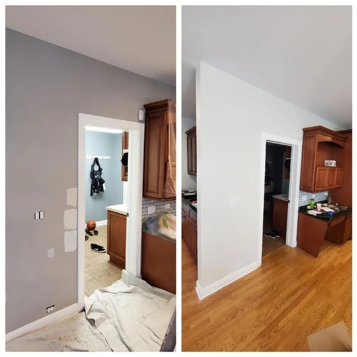 Kitchen repaint with durable satin finish in Tralee